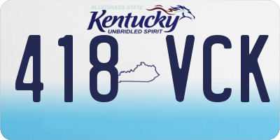 KY license plate 418VCK