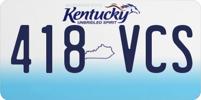 KY license plate 418VCS