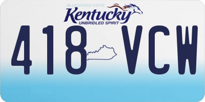 KY license plate 418VCW