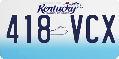 KY license plate 418VCX