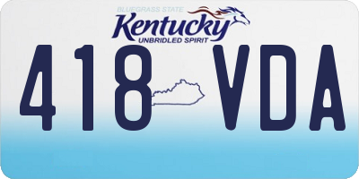KY license plate 418VDA