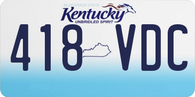KY license plate 418VDC