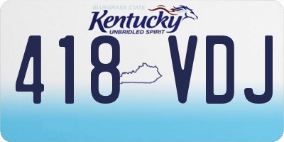 KY license plate 418VDJ