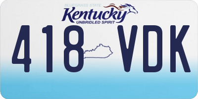 KY license plate 418VDK