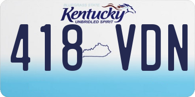 KY license plate 418VDN