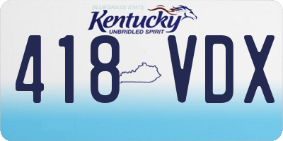 KY license plate 418VDX