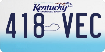 KY license plate 418VEC