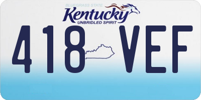 KY license plate 418VEF