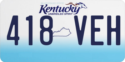 KY license plate 418VEH