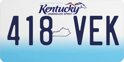 KY license plate 418VEK