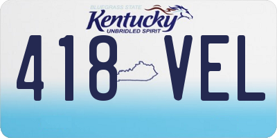 KY license plate 418VEL