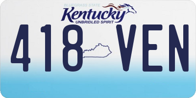 KY license plate 418VEN