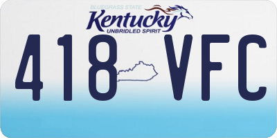 KY license plate 418VFC