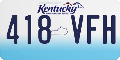 KY license plate 418VFH
