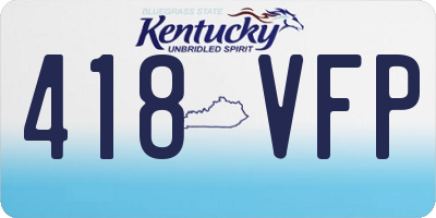 KY license plate 418VFP