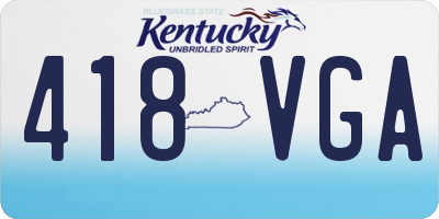 KY license plate 418VGA
