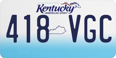 KY license plate 418VGC