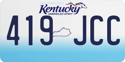 KY license plate 419JCC