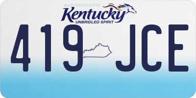 KY license plate 419JCE