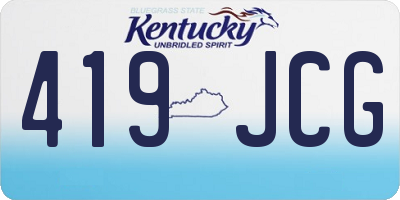 KY license plate 419JCG