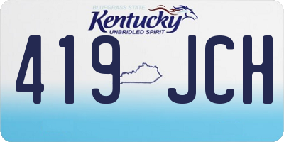 KY license plate 419JCH