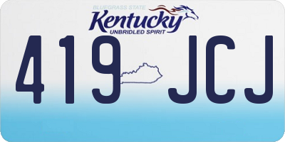 KY license plate 419JCJ