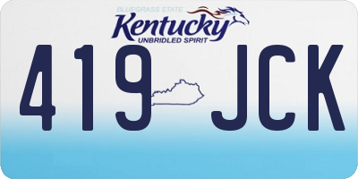 KY license plate 419JCK