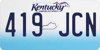 KY license plate 419JCN