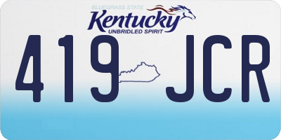 KY license plate 419JCR