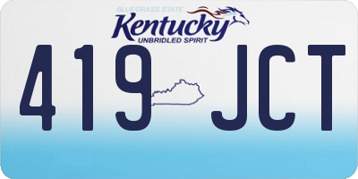 KY license plate 419JCT