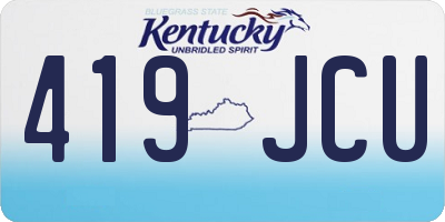 KY license plate 419JCU