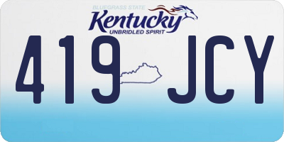 KY license plate 419JCY