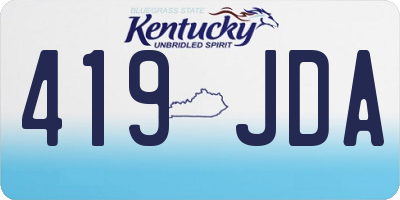 KY license plate 419JDA