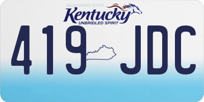 KY license plate 419JDC