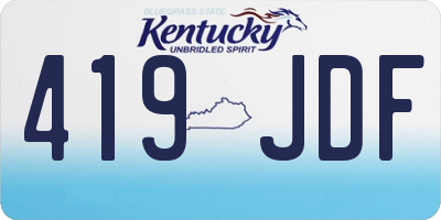 KY license plate 419JDF