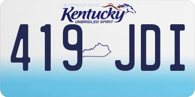KY license plate 419JDI