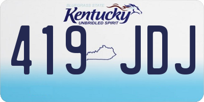 KY license plate 419JDJ