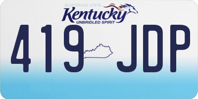 KY license plate 419JDP
