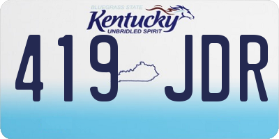 KY license plate 419JDR