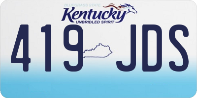 KY license plate 419JDS