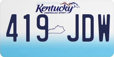 KY license plate 419JDW