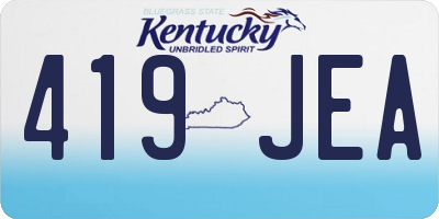KY license plate 419JEA