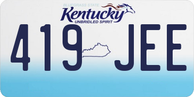 KY license plate 419JEE