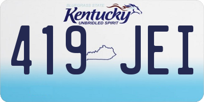 KY license plate 419JEI