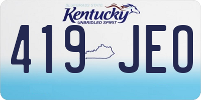 KY license plate 419JEO