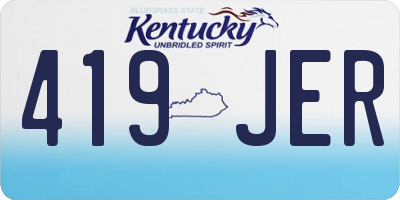 KY license plate 419JER