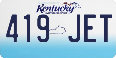 KY license plate 419JET