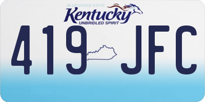KY license plate 419JFC