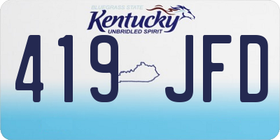 KY license plate 419JFD