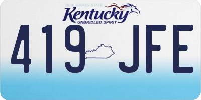 KY license plate 419JFE
